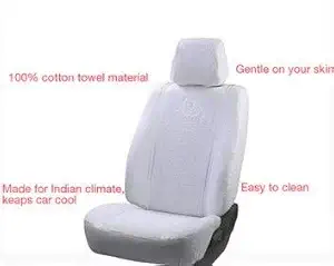 AUTOKAAR Towel SEAT Cover for INNOVA Crysta 8 Seater White Colour