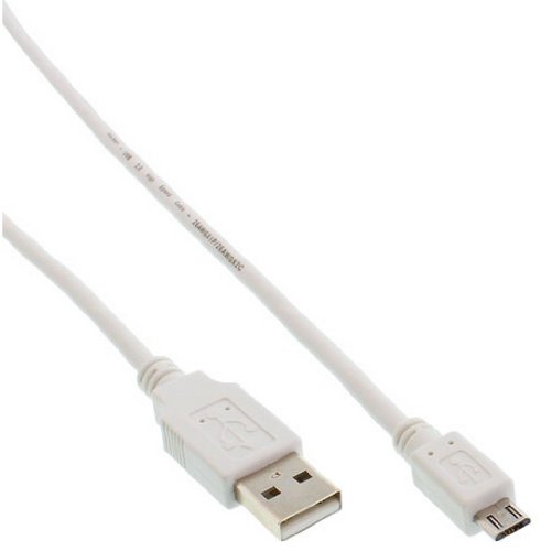 InLine Micro-USB 2.0 Kabel - USB-A Stecker an Micro-B Stecker - weiß - 1,5m, 31715W