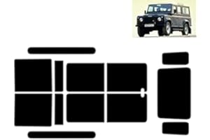 TINTCOM.COM Láminas Solares para Tintar Las Lunas del Coche-Land Rover Defender 110 5-Puertas 1991-2007 Ventanas Traseras & Luna Trasera (05% Super Negro)