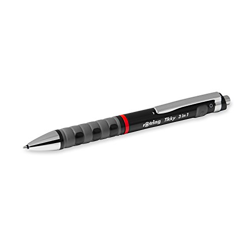 rOtring Tikky 3 in 1 Druckbleistift / Kugelschreiber / Marker (0,5 mm, schwarzer Korpus, Schreibfarbe schwarz und rot) - 2