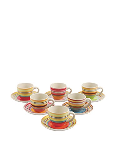 SATUR Set Taza De Café con Plato 6 Uds. Saint Tropez Multicolor