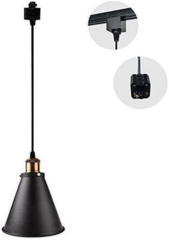 FSLIVING H-type 3 wire Miniature Pendant Track Lighting Fixture Restaurant Chandelier Decorative Chandelier Instant Pendant Industrial Factory Vintage Style Simplicity Pendant Lamp ,Bulb Not Include,One Light