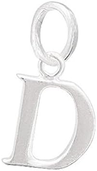 Silver plated letter D charm, initial, will fit pandora style bracelets