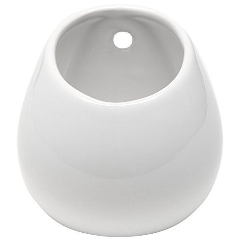 MyGift?White Petite Wall Mounted, Hanging or Freestanding Decorative Ceramic Flower Planter Vase Holder Display by MyGift