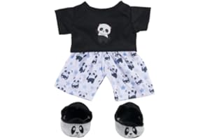 Teddy Tastic Panda Pyjamas & Slippers PJ's Cosy Bear Bed Time Outfit Teddy Outfit Fits 16" / 40cm Teddy Bears NEW Make a Bear Outfit
