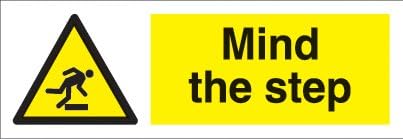 Mind The Step 300X100 - Self Adhesive Vinyl Sign