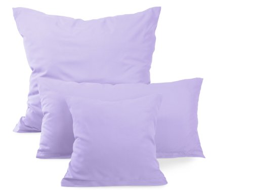 Doppelpack zum Sparpreis – Microfaser-Kissenhüllen – Wohndekoration in schlichtem Design – 8 modernen Uni-Farben und 3 Größen, 40 x 40 cm, flieder - 9