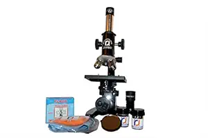 MAURYA SCIENTIFIC WORKS Compound Student Microscope with LED Lamp and 2 Prepared Slide, ISO 9001:2015 Certified