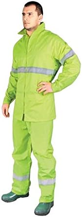 YELLOW Hi Vis Rain Suit New Waterproof Jacket Trousers Set Mens Rain Coat Hi Visibility (Medium)
