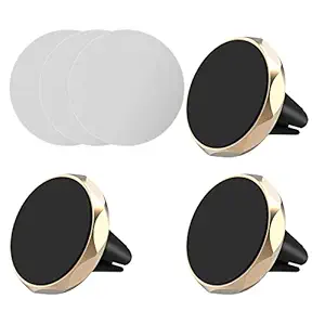 [3 Pack] TIQUS Claw-Grip Universal Magnetic Air Vent Mount Car Phone Holder, for Smartphones and Mini Tablets, Gold