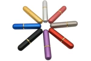 Imirootree Lot de 8 tubes d'inhalation nasale vides rechargeables en aluminium avec 8 mèches en coton, Multicolore