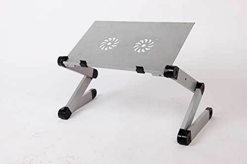 Colorfulword Einstellbare Frühstück Tablett Belüftete Laptop Tabelle Notebook Laptoptisch Laptop Ständer Tisch - Aluminium - Ausklappbare Ebenen