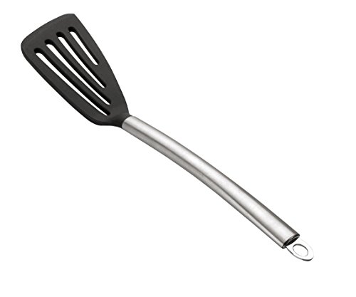 Wertiger Bratenheber extra breit Edelstahl & Silikon Bratenwender Pfannenwender Küchenspachtel Metall hitzebeständig Fischheber