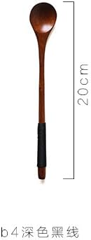 The creative long-handled wooden spoon coffee spoon to stir the spoon to stir stick sticks wooden ice cream spoon to natural environmental ,bd dark black line 1.