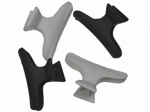 Glitz4Girlz® Hairdresser Clamps Hair Claw Clips Clamps Grips Black and White