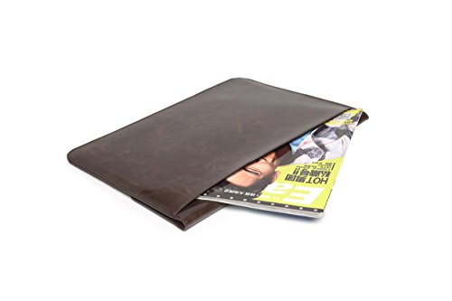15 Zoll Schutzhülle / Tasche für Tablets und Notebooks bzw. Laptops aus feinstem Lederimitat mit Zusatzfächern und weichen Innenfutter für Apple MacBook Pro RETINA15″, Dell Latitude, MSI Gaming Book, Schenker Slim-Serie, HP Elitebook + Chromebook, Gigabyte P-Serie Farbe coffee (dunkelbraun) - 3