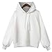 Produktbild Hanomes Damen pullover, Frauen Laterne Ärmel Pullover Damen Langarm lose dünne Kapuzen Bluse WH/M