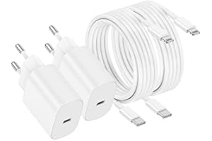 KITMINUN 2 Pack iPhone Schnellladegerät,Apple Netzteil Ladegerät 20W mit USB C Light-ning Kabel 3M Original, Type C Ladeadapter, Power Adapter Stecker und Ladekabel für iPhone 14Pro Max/13/12/11/XS/XR/8 iPad