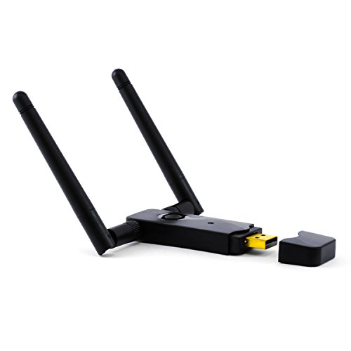 CSL - Adaptador WLAN USB 300 Mbit con 2 antenas de alto rendimiento (banda dual) | contactos chapados en oro | tecnolog&iacute;a MIMO | frecuencia 2,4 GHz / 5 GHz | gran alcance | articulaci&oacute;n giratoria y &aacute;ngulo regulable (0&deg;,45&deg;,90&deg;) | WPS | para Windows, MacOS