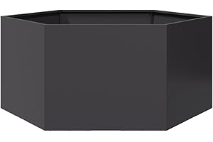 vidaXL Jardinière Noir hexagone 104x90x45 cm Acier