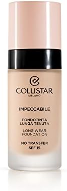 Collistar Impeccabile Fondotinta Lunga Tenuta, No transfer, SPF 15, Idratazione Immediata e Fino a 120h, Finish Matte Naturale, Effetto Seconda Pelle, Coprenza Modulabile, 30ml