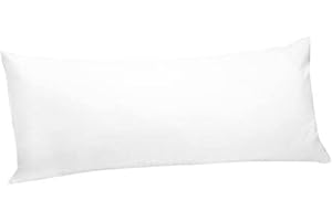AIMANE® Long Bolster Pillowcase Cover - Body Pillow Neck Support - Orthopaedic Bolster Pillowcase Cover Nursing Pregnancy Support Long Pillowcases (Double 4.6FT, White)