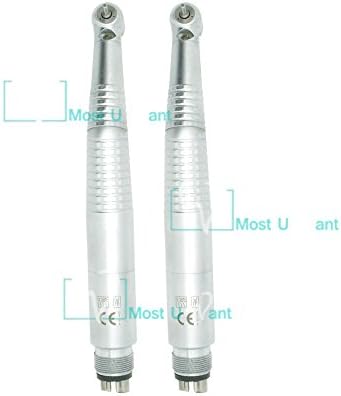 2pcs Dental Lab Push Button KAVO Style Optic Fiber High Speed Handpieces Air Driven Self-Power Illuminated LED Lamp 4Hole Triple Spray