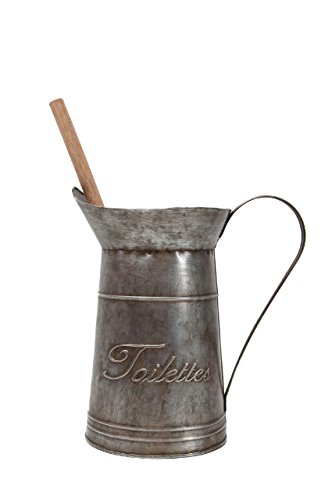 Toilettenbürste Vintage Klobürste aus Zink mit Glaseinsatz