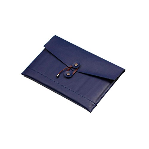 Haodasi Rindsleder Laptop+Ladegerät Ärmel Hülle Deckel w/Schnalle für Macbook Air 12″13.3″15″ Color Blue Size 12″ - 2
