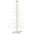 vidaXL Wooden Christmas Tree, Assemble Christmas Tree for Decoration, Christmas Decoration for Indoor Outdoor Party, Solid Wood Pine