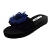 Produktbild Damen Zehentrenner Sandalen High Heels Sandaletten Schuhe mit Absatz Hausschuhe Pantoletten Damenschuhe Flip Flops Slipper Sommer Schlappen Keil Slingback (Size:40/EU:39, Marine)