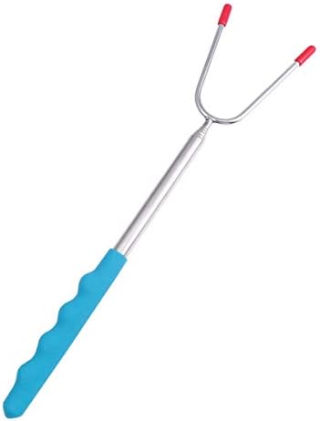 VORCOOL Marshmallow Roasting Sticks with Silicon Handle BBQ Cooking Utensils Cookware 6Pcs (Blue)