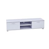 Mueble de TV blanco brillante para televisores de hasta 65 pulgadas.