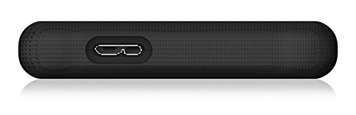 Icy Box IB-223U3a-B Externes Gehäuse für 2,5″ (6,35 cm) SATA HDD/SSD mit USB 3.0 Anschluss (UASP), SATA III, Carbon-Look, Silikonschutz (schwarz) - 4
