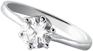 silver ring 925 one and a half carat stunningly sparkling solitaire ideal proposal ring