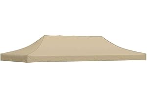vidaXL Toit de Tente de Réception Toile de Toit de Chapiteau Remplacement de Toit de Tente Escamotable Pavillon de Jardin 6x3 m Beige 270 g/m²