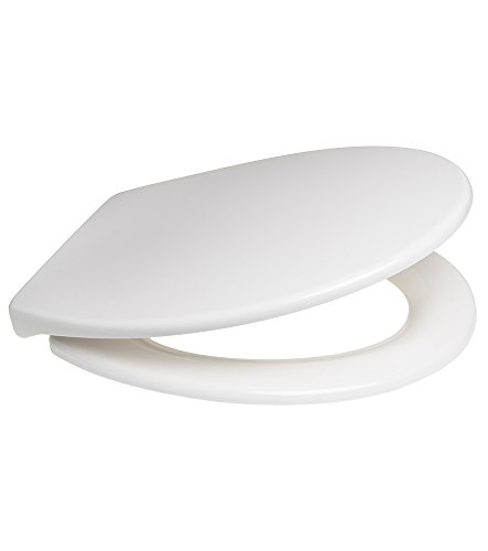 WC Sitz mit Absenkautomatik, hochwertige Oberfläche, einfache Montage, stabile Scharniere, Weiß Duroplast - 3