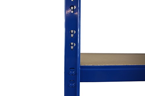 Sehr breites und belastbares Schwerlastregal | ✓ 180x120x60cm | ✓ Hochwertig blau pulverbeschichtet | ✓ 120 cm breit | ✓ 4 Böden je max. 175 kg Tragkraft | ✓ Werkstattregal Metallregal Kellerregal - 4