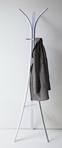 ASPECT Sostegno Contemporary Free Standing Coat/Hat Stand, Steel, White, 54 x 37 x 180.5 cm