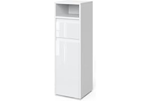 ‎VICCO Vicco Midischrank Majest, Weiß/Weiß Hochglanz, 30.2 x 96.3 cm