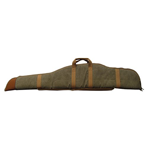 Tourbon Hunting 16oz Canvas Leather Trim Soft Padded Gun Bag Scoped Rifle Slip Case - 52
