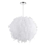 STOEX Lustre Suspension en Plumes 30 cm E27 40W Blanc