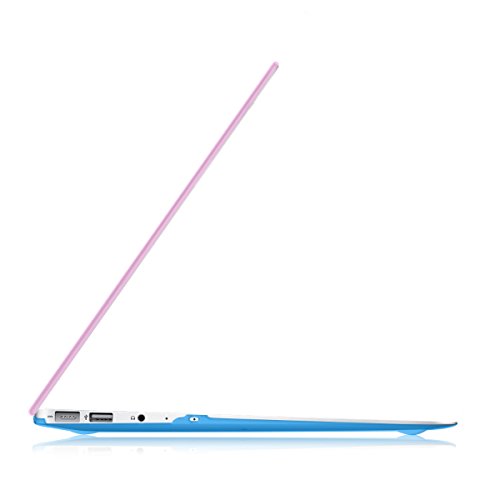kwmobile Crystal Hülle für Apple MacBook Air 13″ (ab Mitte 2011) Hard Case – dünne durchsichtige transparente Schutzhülle Cover Tasche Zwei Farben Design Pink Blau Transparent - 8