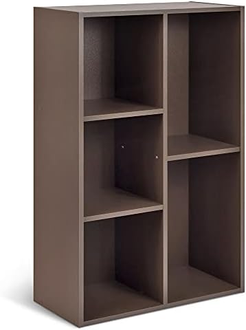 Amazon Basics Libreria organizer con 5 cubi, marrone (Espresso), 50 cm x 24 cm x 80 cm