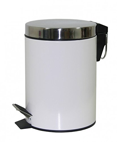 3 Liter Abfalleimer - weiß - Edelstahl Treteimer - Badeimer - Mülleimer - Eimer - Kosmetikeimer - Tretmülleimer