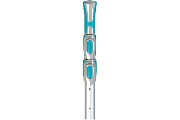 BAYROL Barre télescopique en Aluminium de 1,50 à 4,50 m - Utilisable avec Toutes Les épuisettes, brosses de Sol et Autres Accessoires Courants (diamètre 3,00 cm) - avec Bouton Pression pour Mettre et