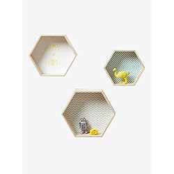 VERTBAUDET Lot de 3 étagères hexagones Enfant Bois/Multicolore TU