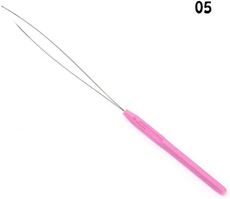 CHIC*MALL Hair Extension Tool- Micro Ring Bead Pulling Hoop Loop Feather Threader (Pink)