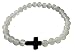 Produktbild akacha Armband Kreuz Rosenkranz Herren Damen Fashion: Rosary Shamballa – Weiß