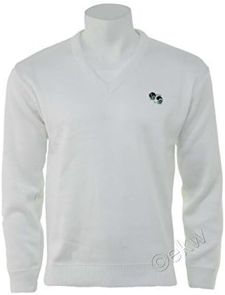 Lawn BowlingWhite Bowling V Necked Jersey Sweater (Large)
